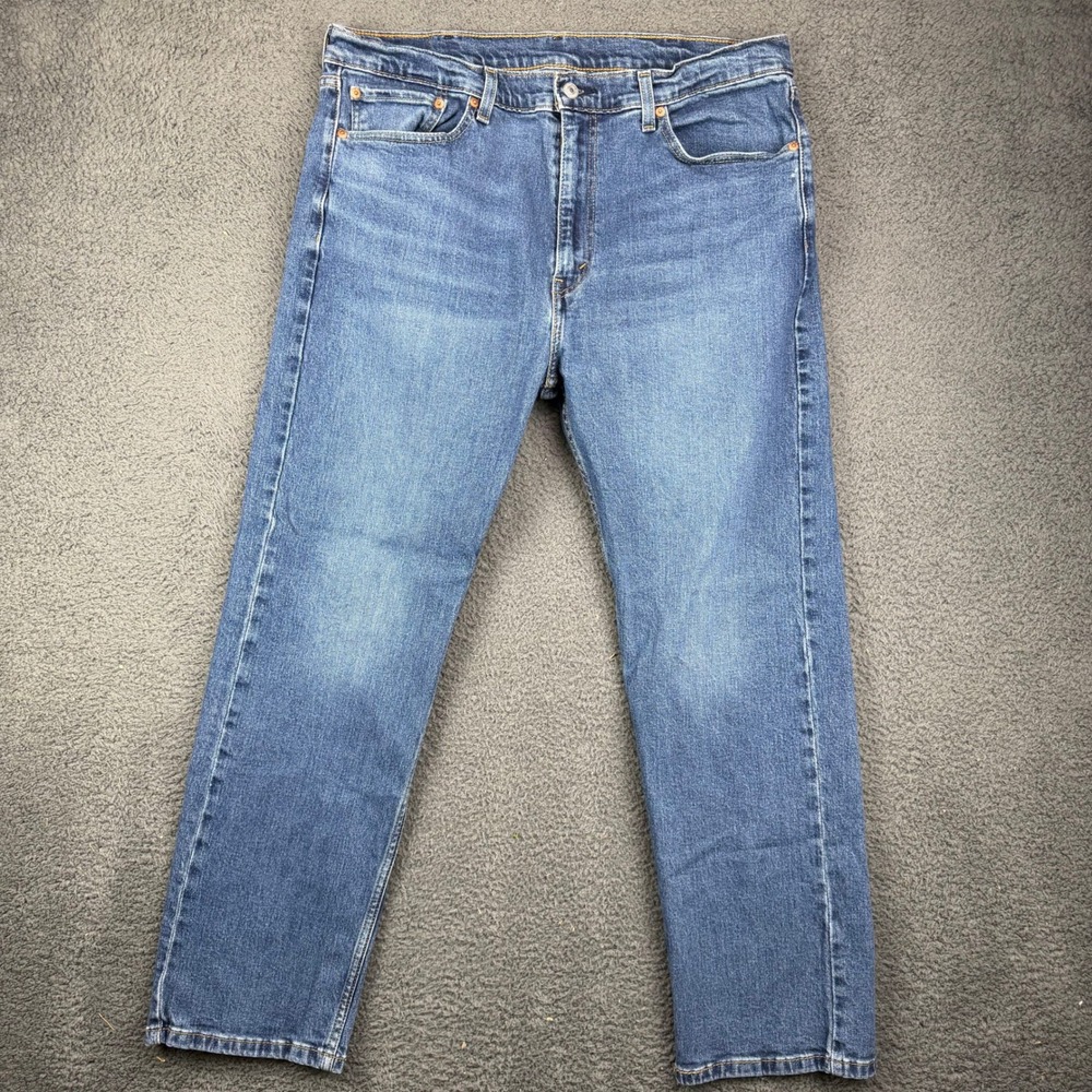 Levis 505 Regular Fit Straight Leg Jeans Mens 38x30 Blue Denim Stretch Pants